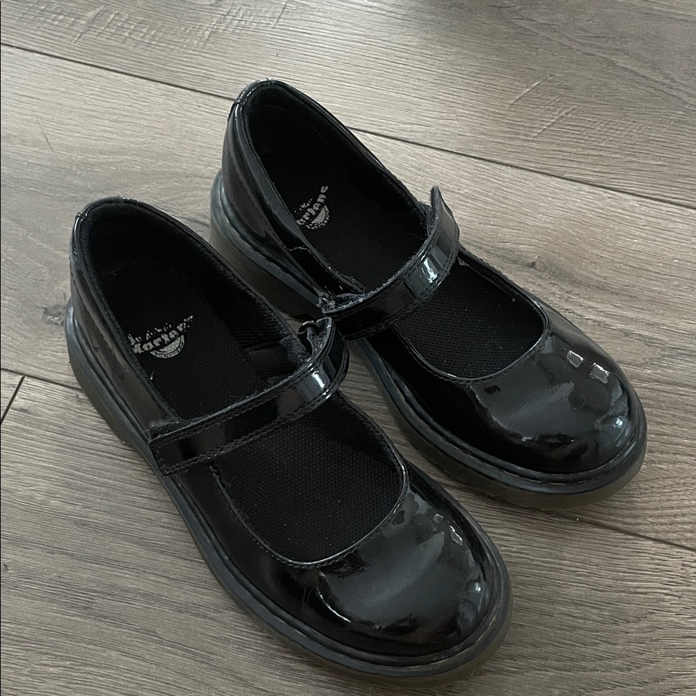 Dr. Martens Maccy Shiny Mary Jane Shoes Sz:4 Black
